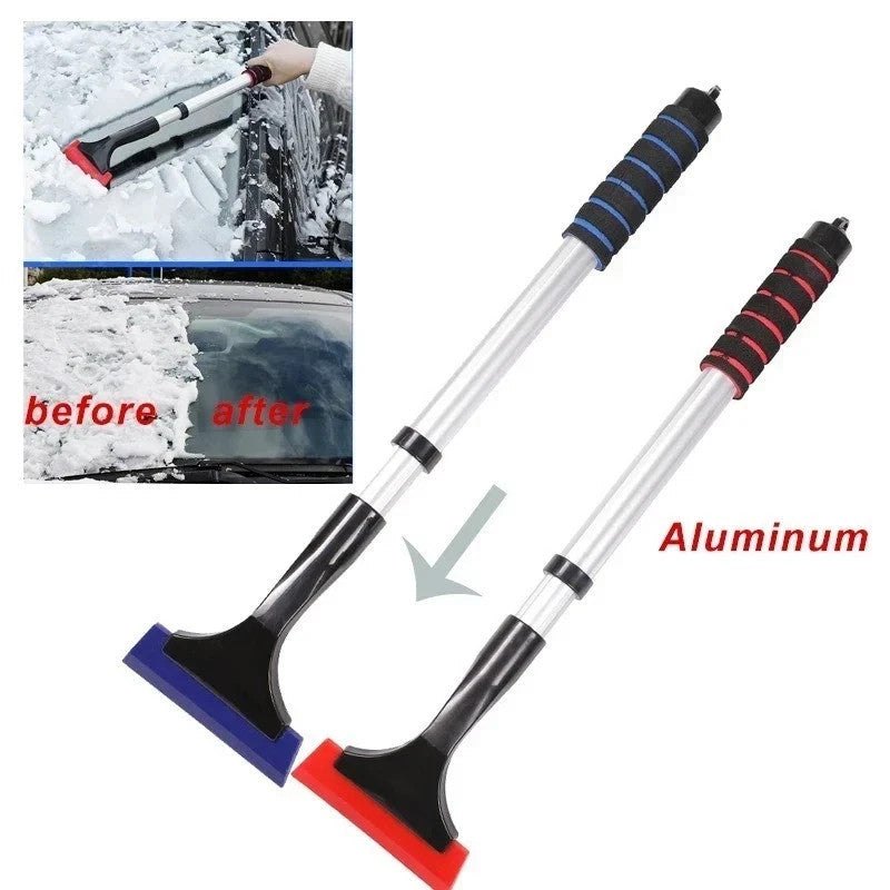 Extendable Aluminum Snow Brush & Ice Scraper for Car Windshield Telescopic -BLUE