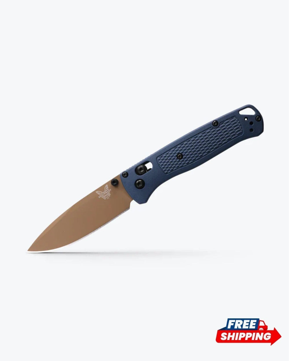 Benchmade-Bugout Folding Knife CPM-S30V Blade, Blue Grivory Handle 535FE-05