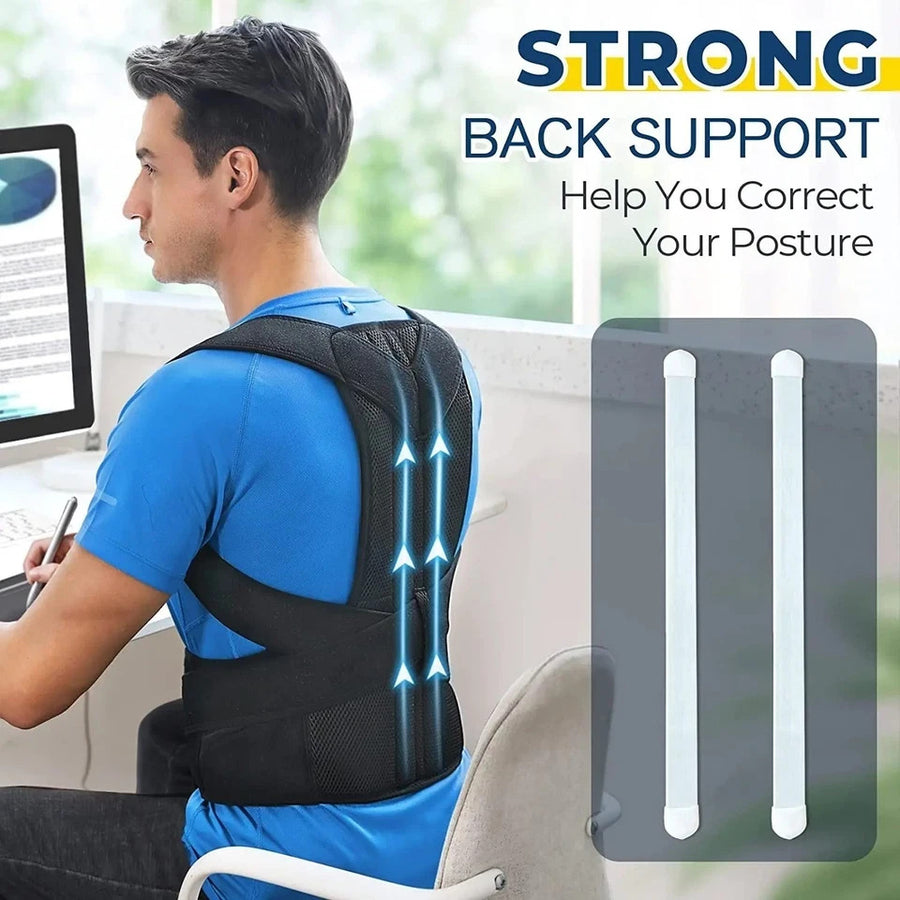 Adjustable Posture Corrector Low Back Support Shoulder Brace Belt for Men Women