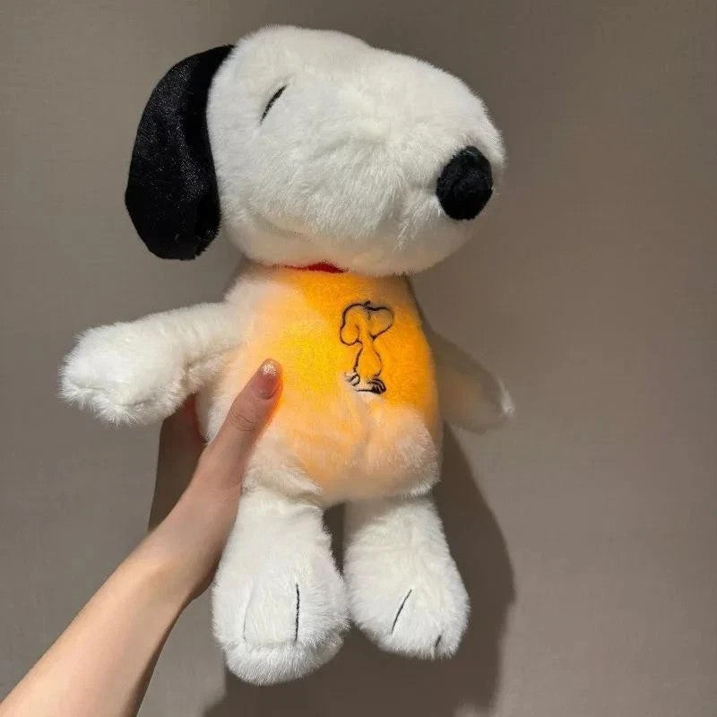 2025 Glowing Breathing Snoopy Plush Toy Baby Sleep Aid Cute Calming Stuffed Love