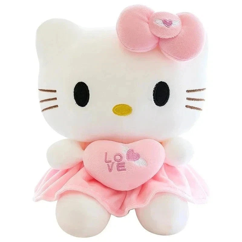 Sanrio Kitty Plush Toys Pillow 25cm Kawaii Anime KT Cat Plush Doll Soft Stuffed