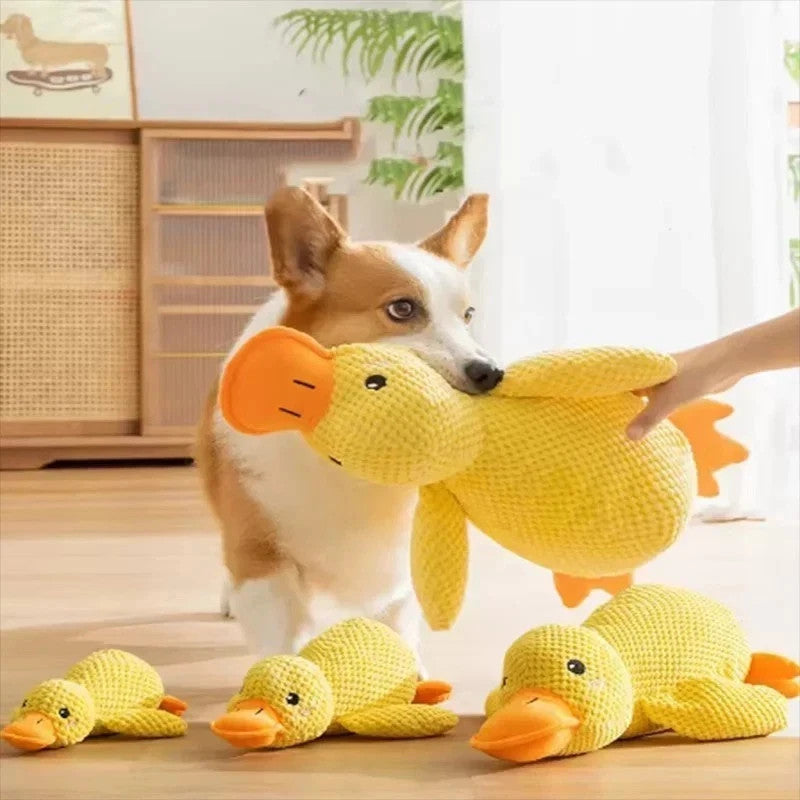 Plush Sleeping Duck Dog Toy – Bite-Resistant, Squeaky & Soothing for Pets